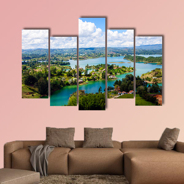 Panoramic view from the Rock of Guatape in Medellin, Colombia wall art