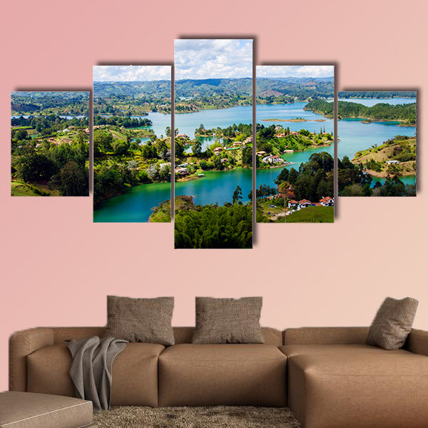 Panoramic view from the Rock of Guatape in Medellin, Colombia wall art