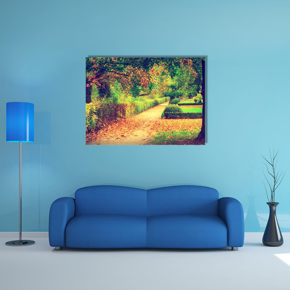 The Beauty Of An Autumn Beautiful Park Multi Panel Canvas Wall Art