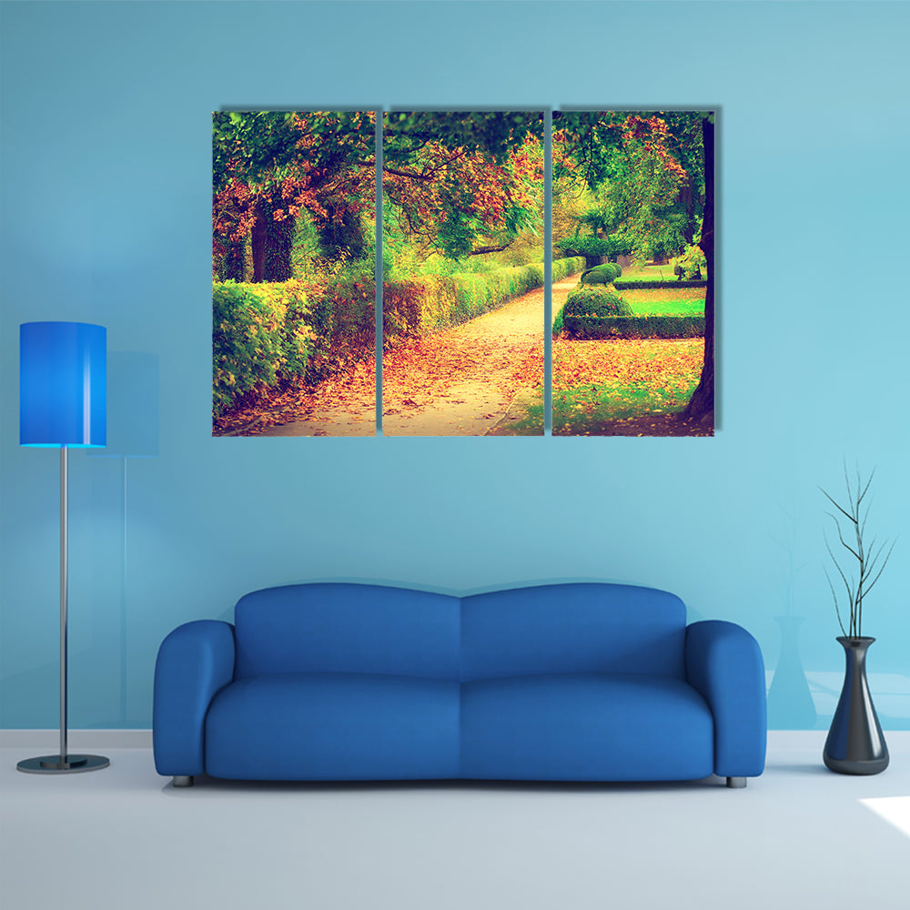 The Beauty Of An Autumn Beautiful Park Multi Panel Canvas Wall Art