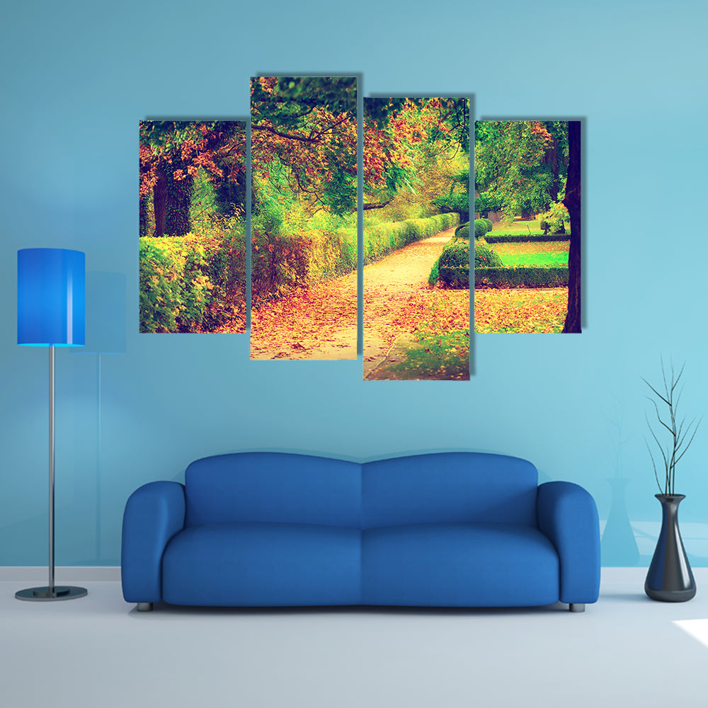 The Beauty Of An Autumn Beautiful Park Multi Panel Canvas Wall Art