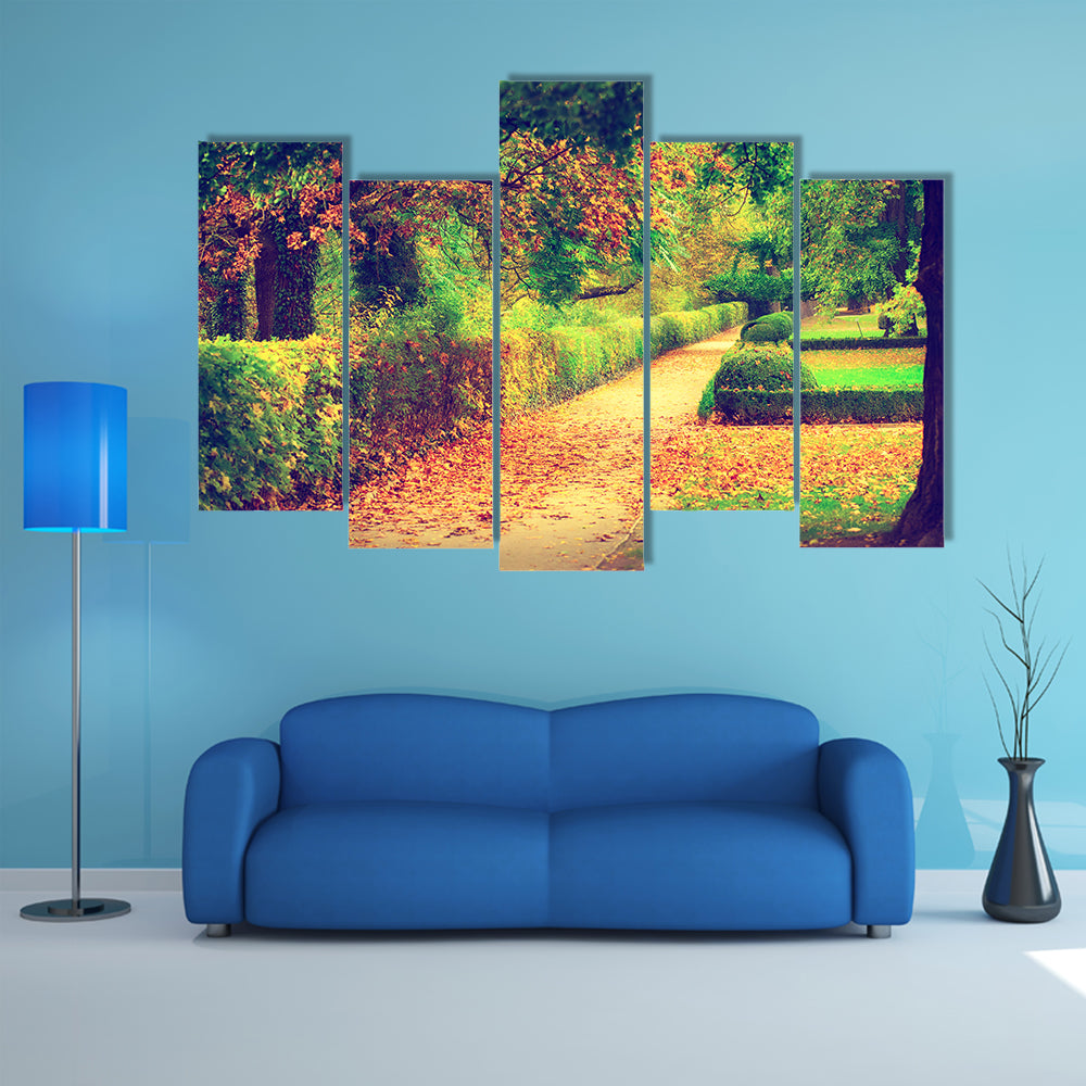 The Beauty Of An Autumn Beautiful Park Multi Panel Canvas Wall Art