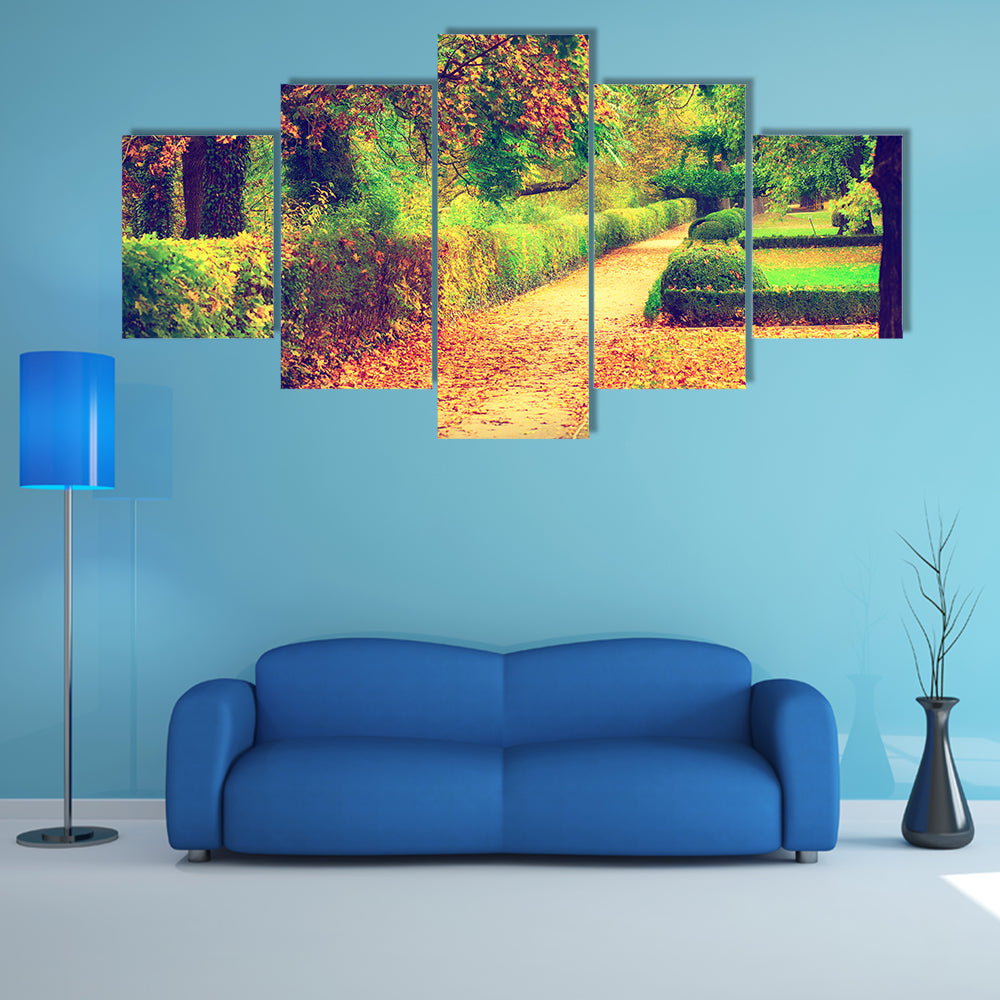 The Beauty Of An Autumn Beautiful Park Multi Panel Canvas Wall Art