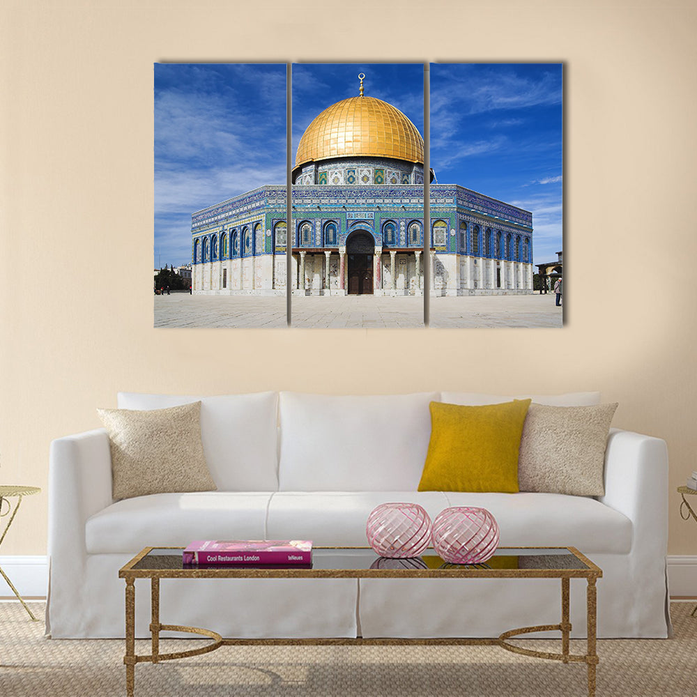 amazing Dome of the Rock, an Islamic shrine in Israel multi panel canvas wall art