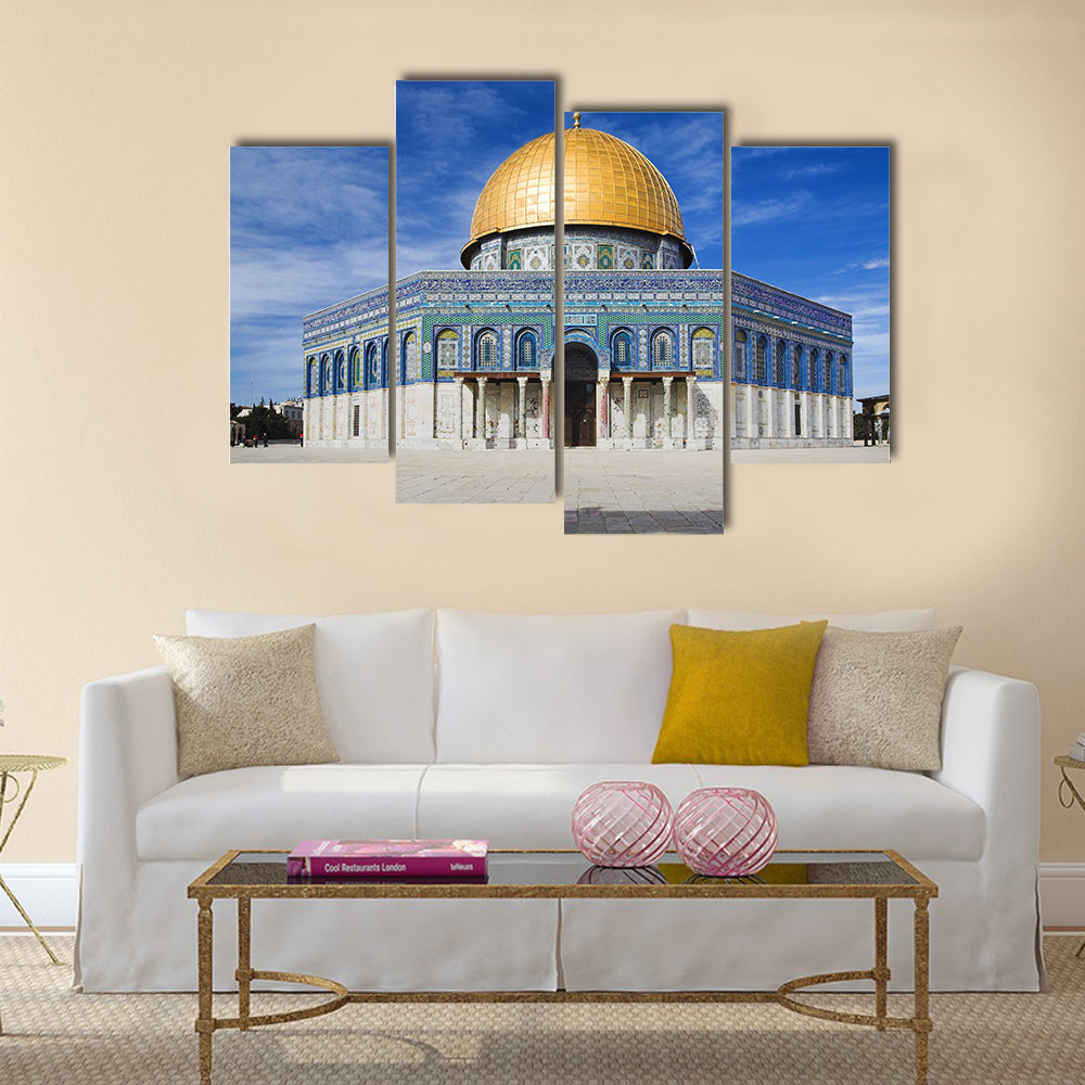 amazing Dome of the Rock, an Islamic shrine in Israel multi panel canvas wall art