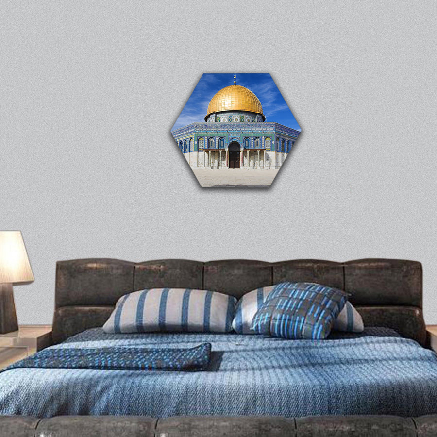 Mosque Dome of the Rock on the Temple Israel hexagonal canvas wall art