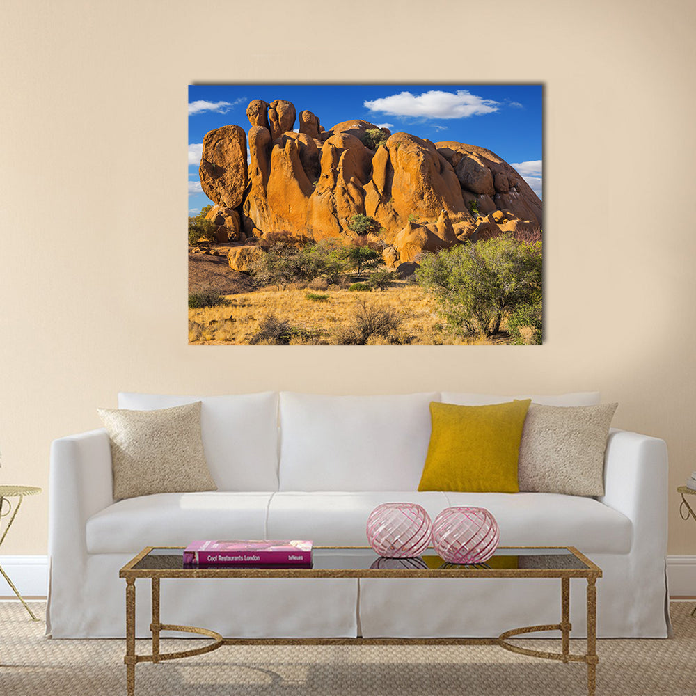 Desert Namib Stone of Namibia Concept of ecological and extreme tourism Light and shadow on the rocks Multi panel canvas wall art