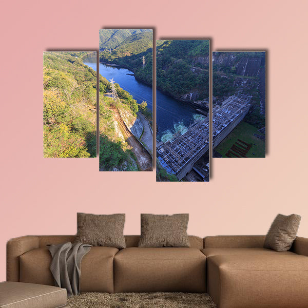 The Big dam in forest multi panel canvas wall art
