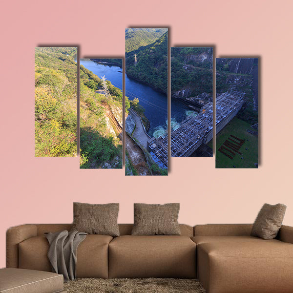 The Big dam in forest multi panel canvas wall art