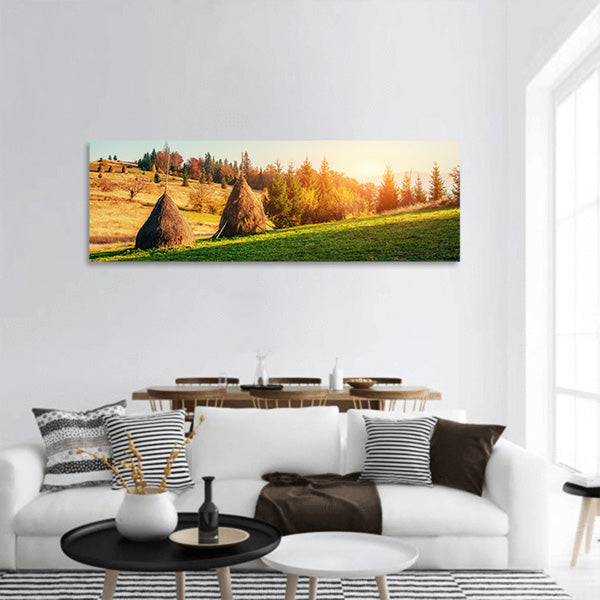 Forest Road in the autumn Landscape Ukraine Europe panoramic canvas wall art