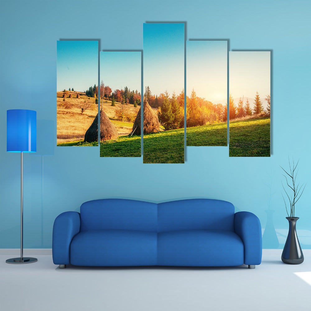 The Big Forest Road In The Autumn, Ukraine Multi Panel Canvas Wall Art