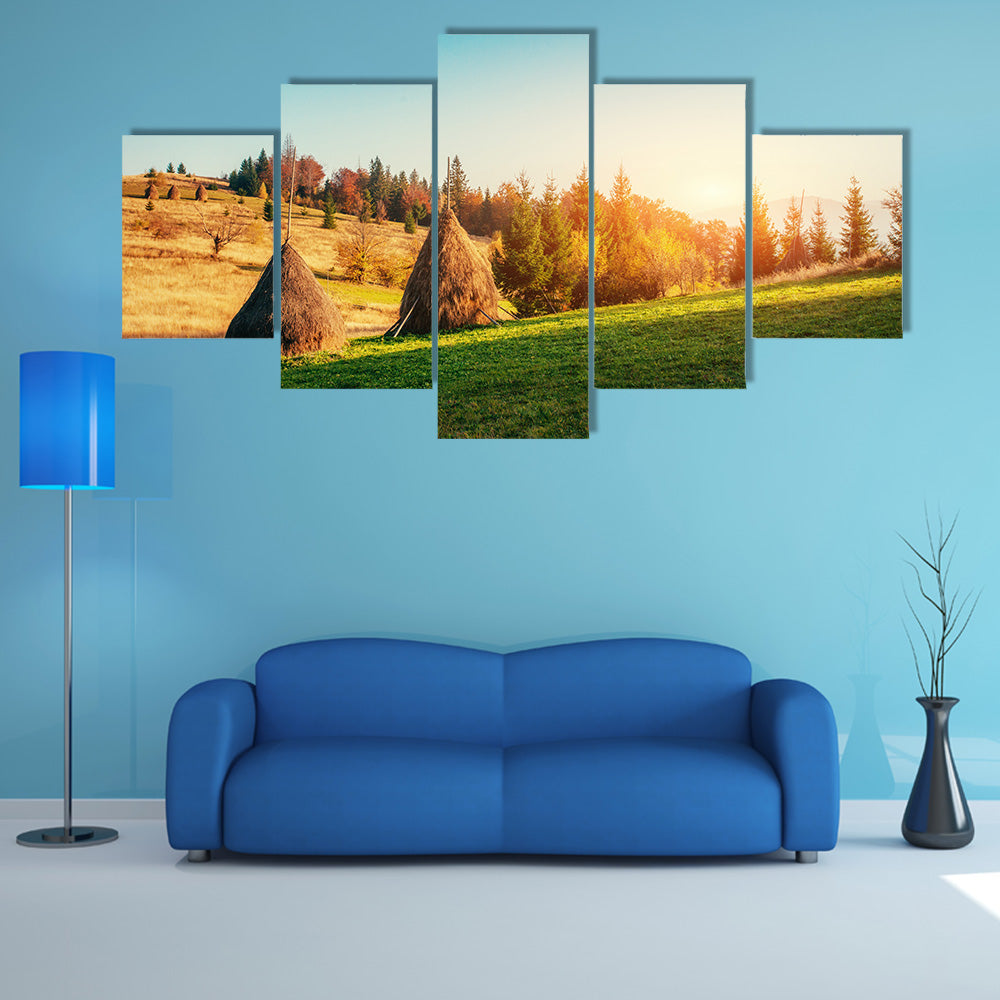 The Forest Road In The Autumn, Ukraine Multi Panel Canvas Wall Art