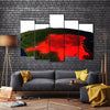 3D Imagery Of Democratic Republic Of Congo At Night From The Outer Space Multi Panel Canvas Wall Art