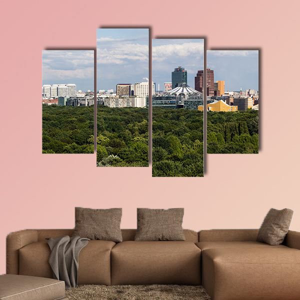 Cityscape of Berlin and road in Tiergarten park landscape in cloudy wall art