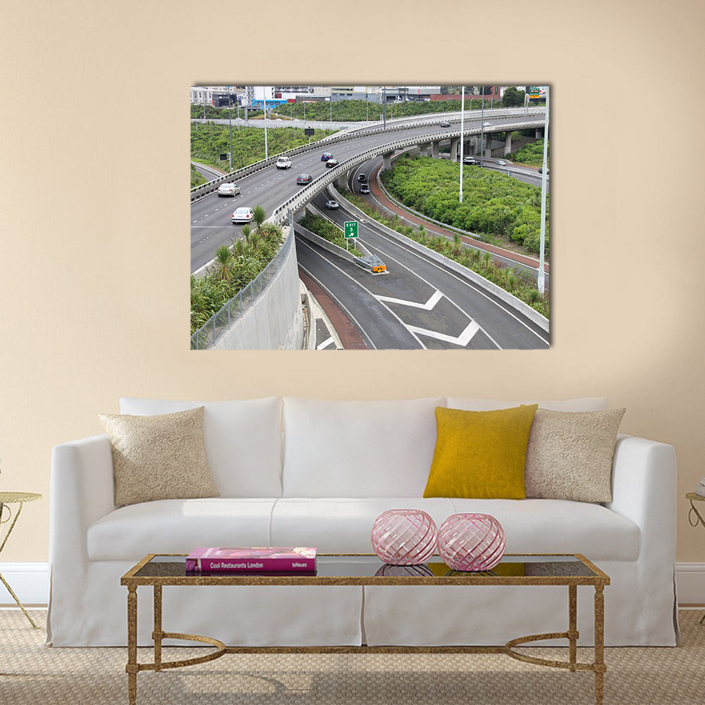 Auckland, New Zealand. Complicated road junction multi panel canvas wall art