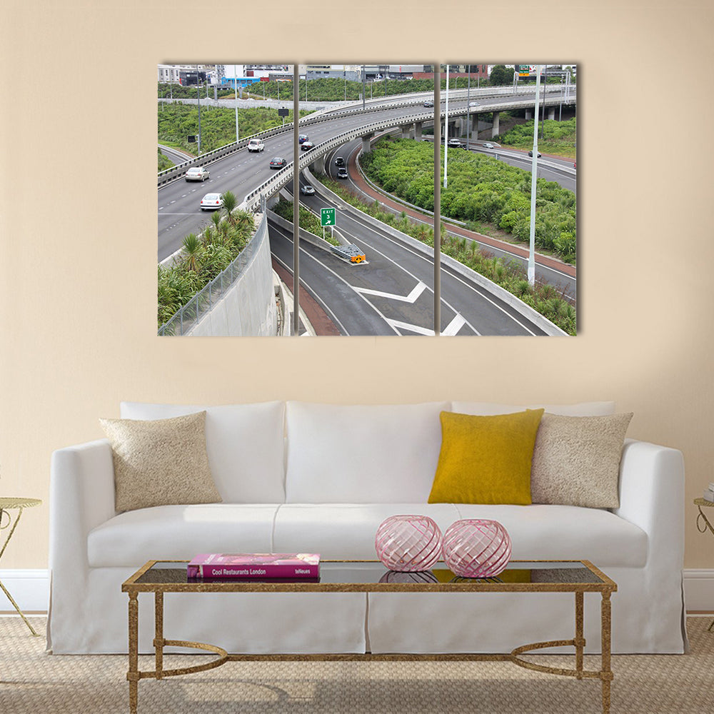 Auckland, New Zealand. Complicated road junction multi panel canvas wall art