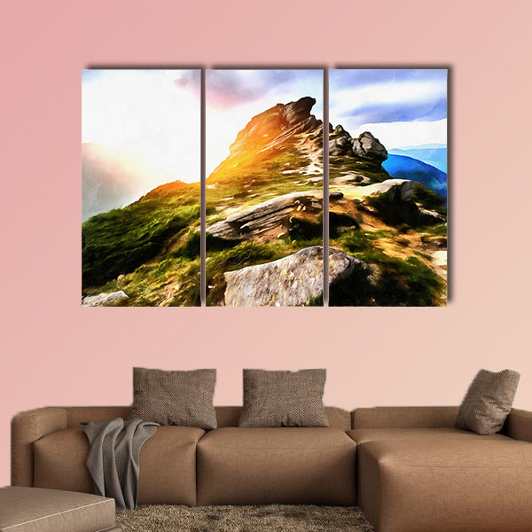 The works in the style of watercolor painting, beautiful sunny day multi panel canvas wall art