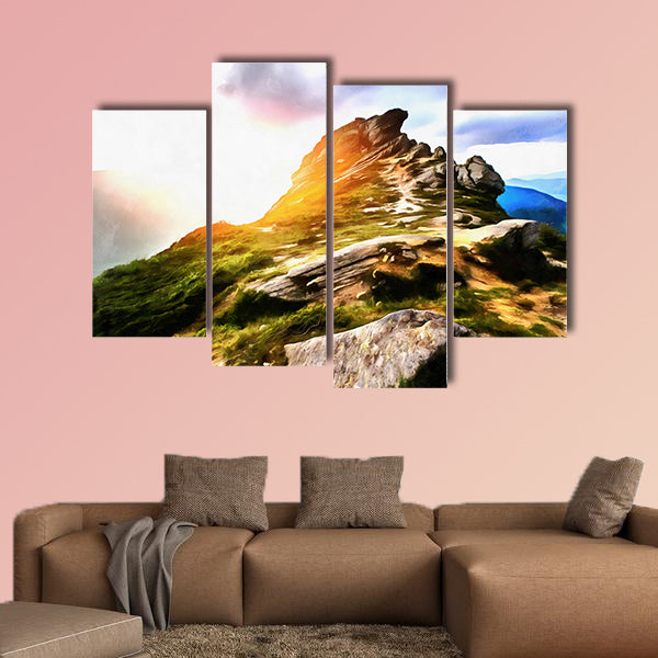 The works in the style of watercolor painting, beautiful sunny day multi panel canvas wall art