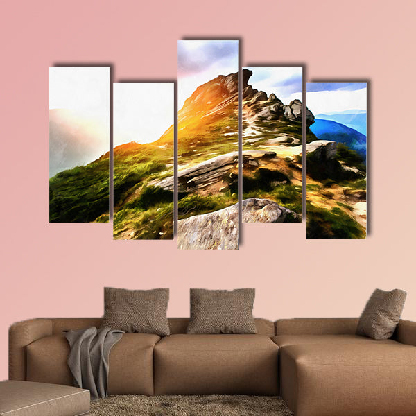 The works in the style of watercolor painting, beautiful sunny day multi panel canvas wall art