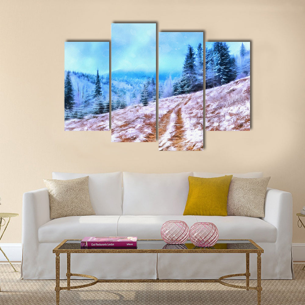 The works in the style of watercolor painting multi panel canvas wall art
