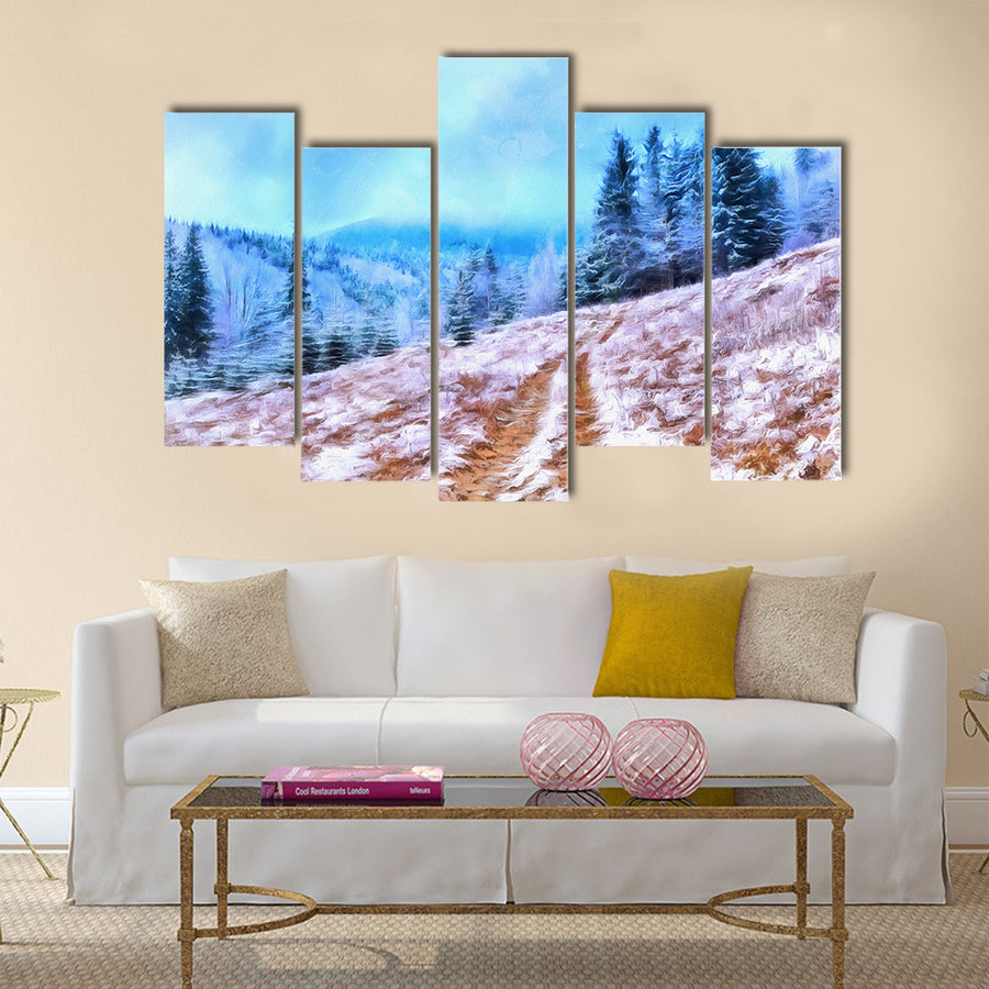The works in the style of watercolor painting multi panel canvas wall art