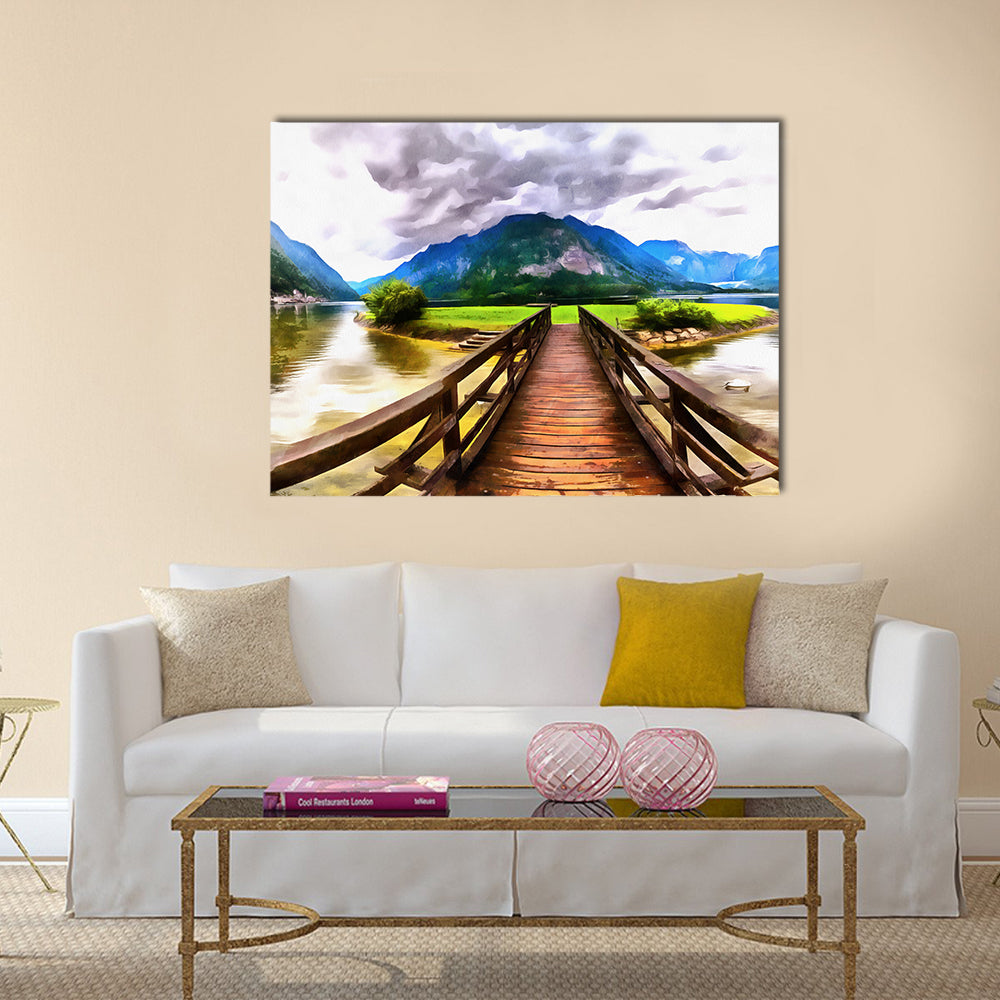 The works in the style of watercolor painting multi panel canvas wall art