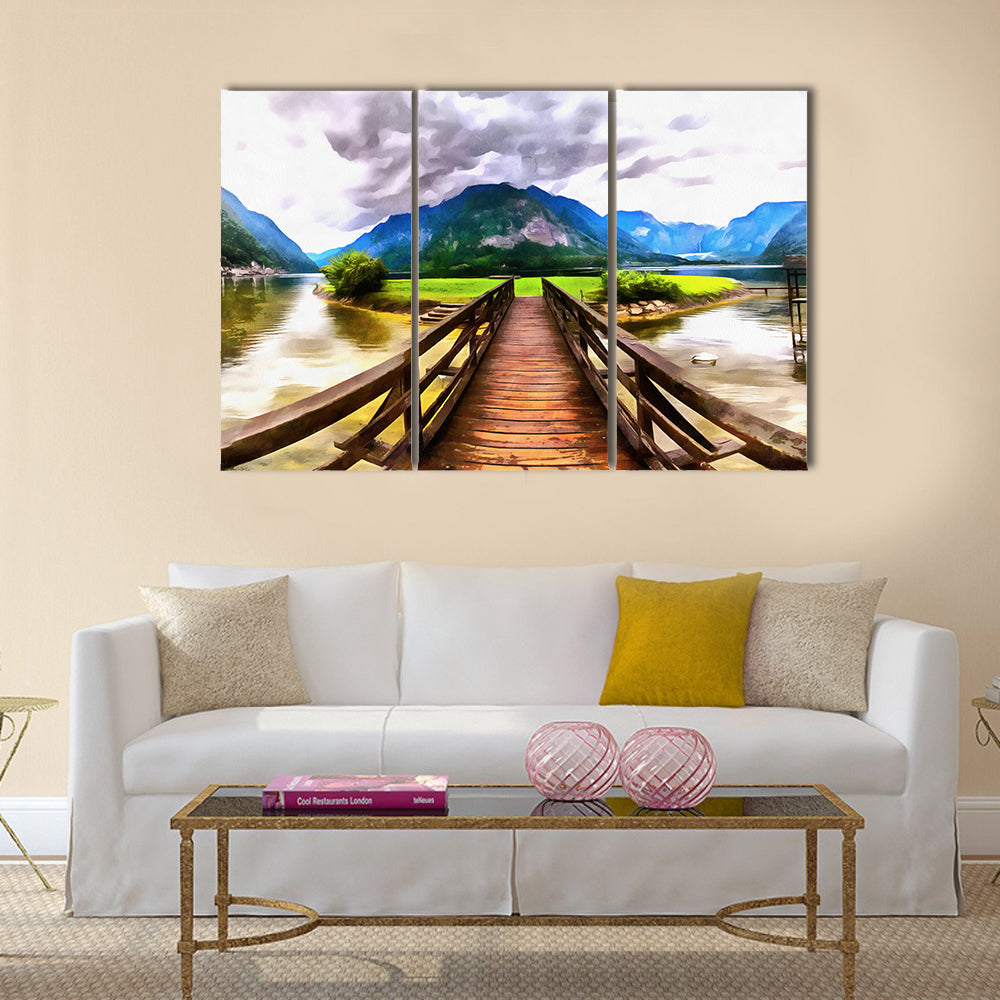 The works in the style of watercolor painting multi panel canvas wall art