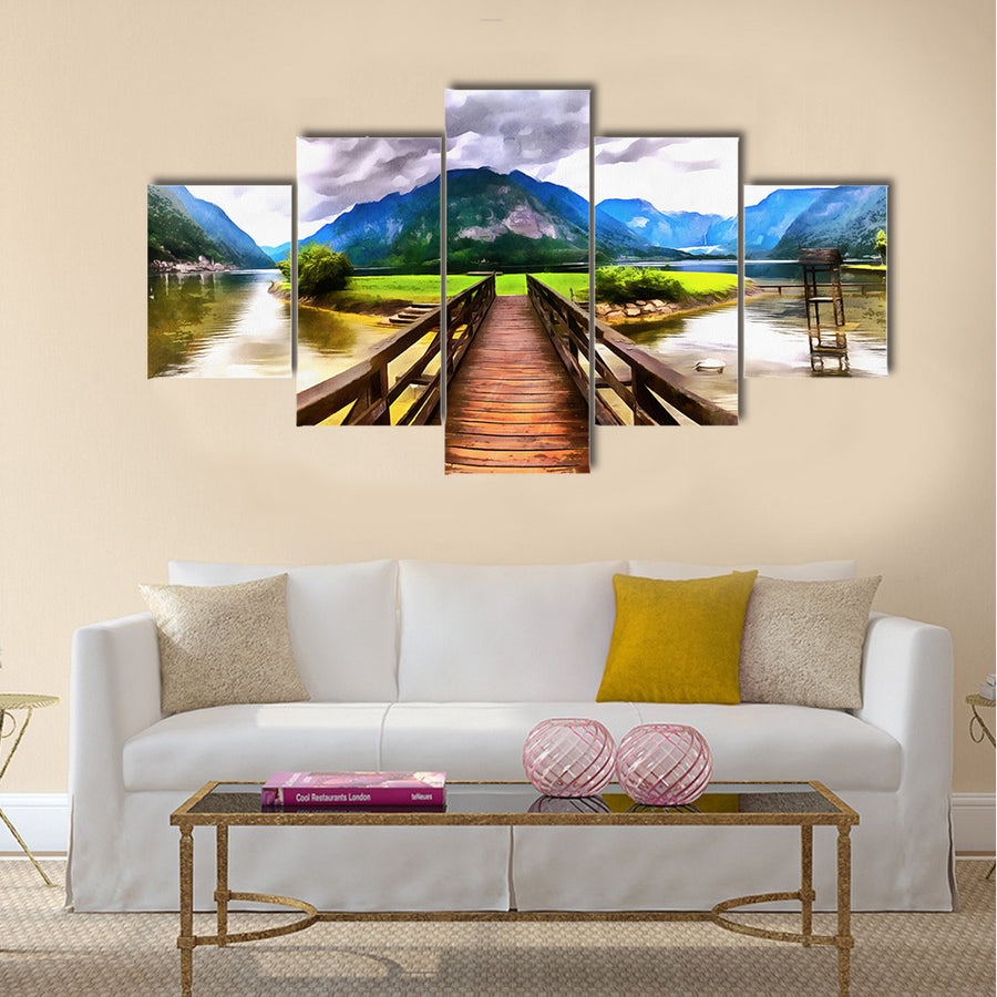 The works in the style of watercolor painting multi panel canvas wall art