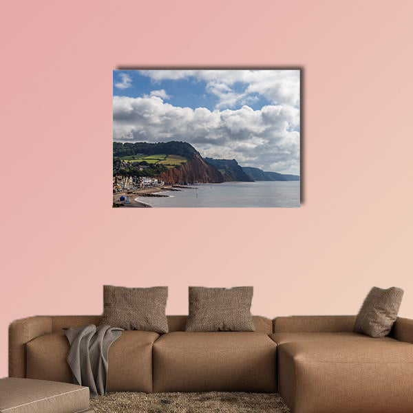 Travelling at Jurassic coast seaside (Devon), UK Multi panel canvas wall art