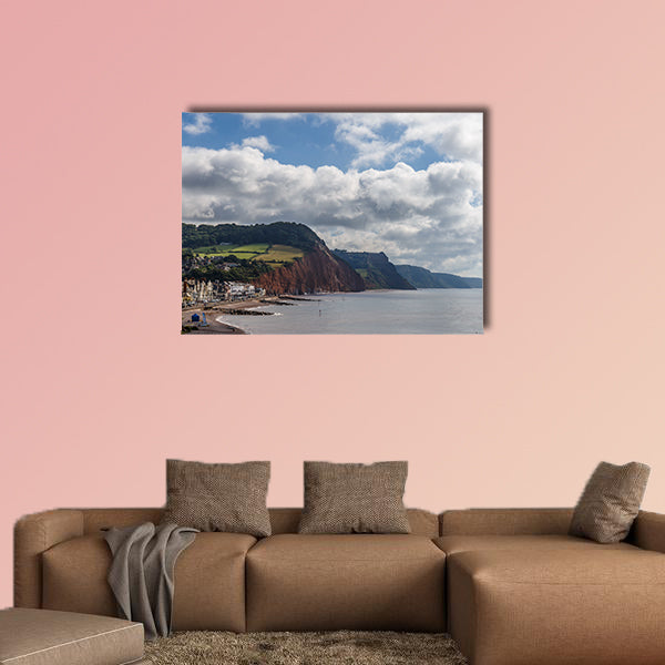 Travelling at Jurassic coast seaside (Devon), UK Multi panel canvas wall art