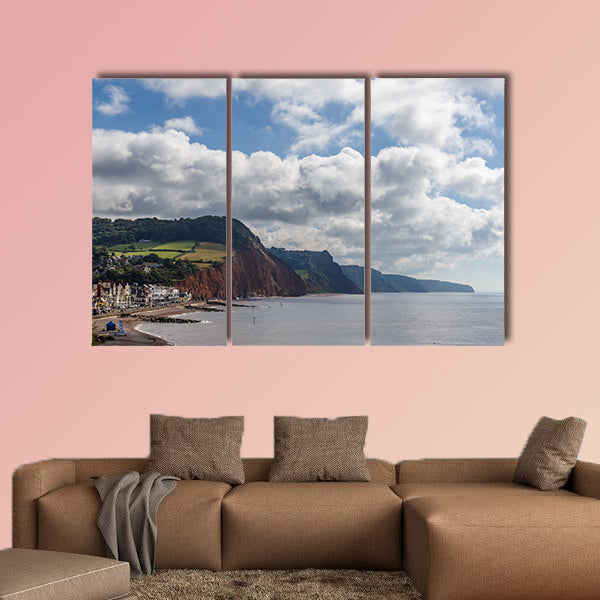 Travelling at Jurassic coast seaside (Devon), UK Multi panel canvas wall art
