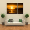 The Reflection Of The Sunlight Over A Lake Along With Clouds Multi Panel Canvas Wall Art