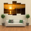 The Reflection Of The Sunlight Over A Lake Along With Clouds Multi Panel Canvas Wall Art