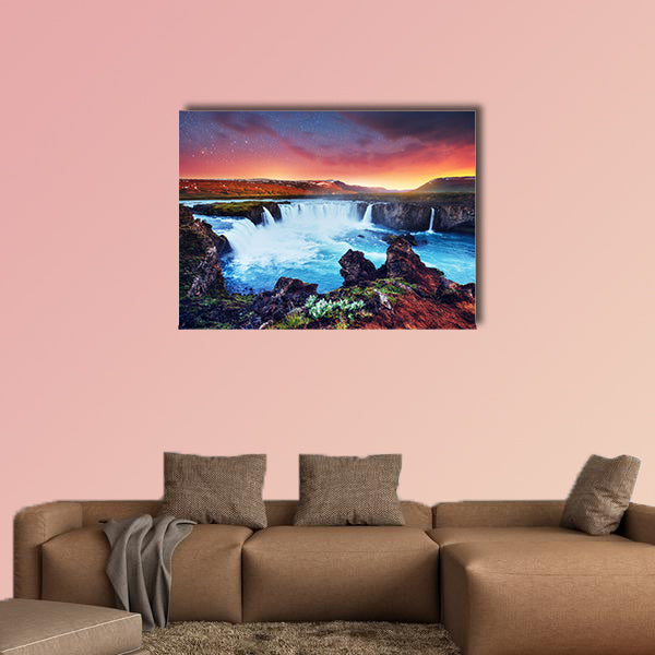 Hodafoss very beautiful Icelandic waterfall multi panel canvas wall art