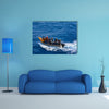 Lane of tourists travelling in the boat in Algeria Multi panel canvas wall art