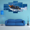 Lane of tourists travelling in the boat in Algeria Multi panel canvas wall art