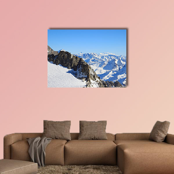 Winter landscape in Alps with Matterhorn an Monte Rosa peaks wall art