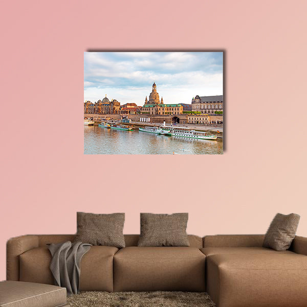  The picturesque view of old Dresden over the river Elbe, Germany, wall art