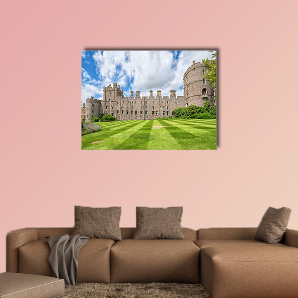 Summer view for castle side towers in Medieval Windsor Castle wall art