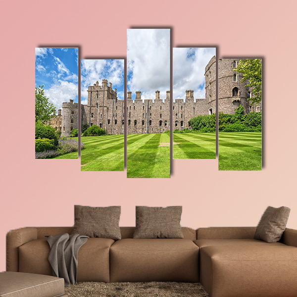 Summer view for castle side towers in Medieval Windsor Castle wall art
