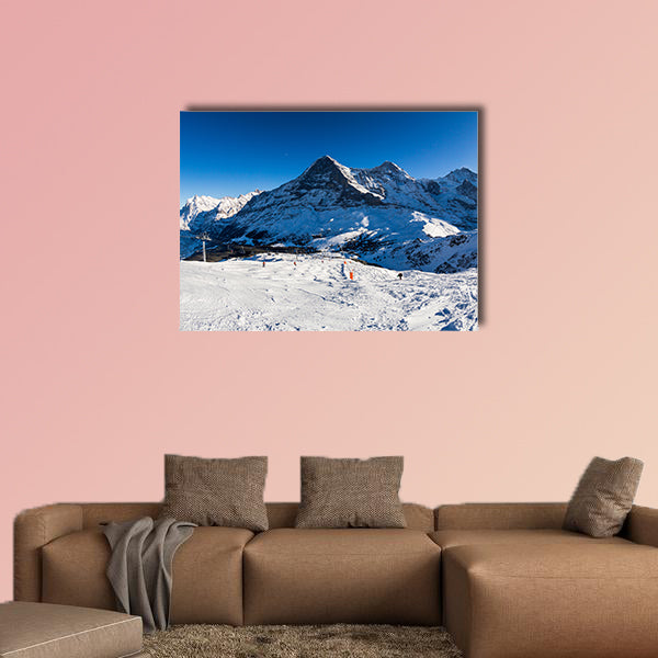 View to the Mountain Eiger, Monch and Jungfrau multi panel canvas wall art