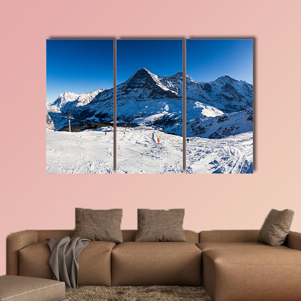 View to the Mountain Eiger, Monch and Jungfrau multi panel canvas wall art