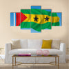 Flag of sao tome and principe-vector illustration Multi panel canvas wall art