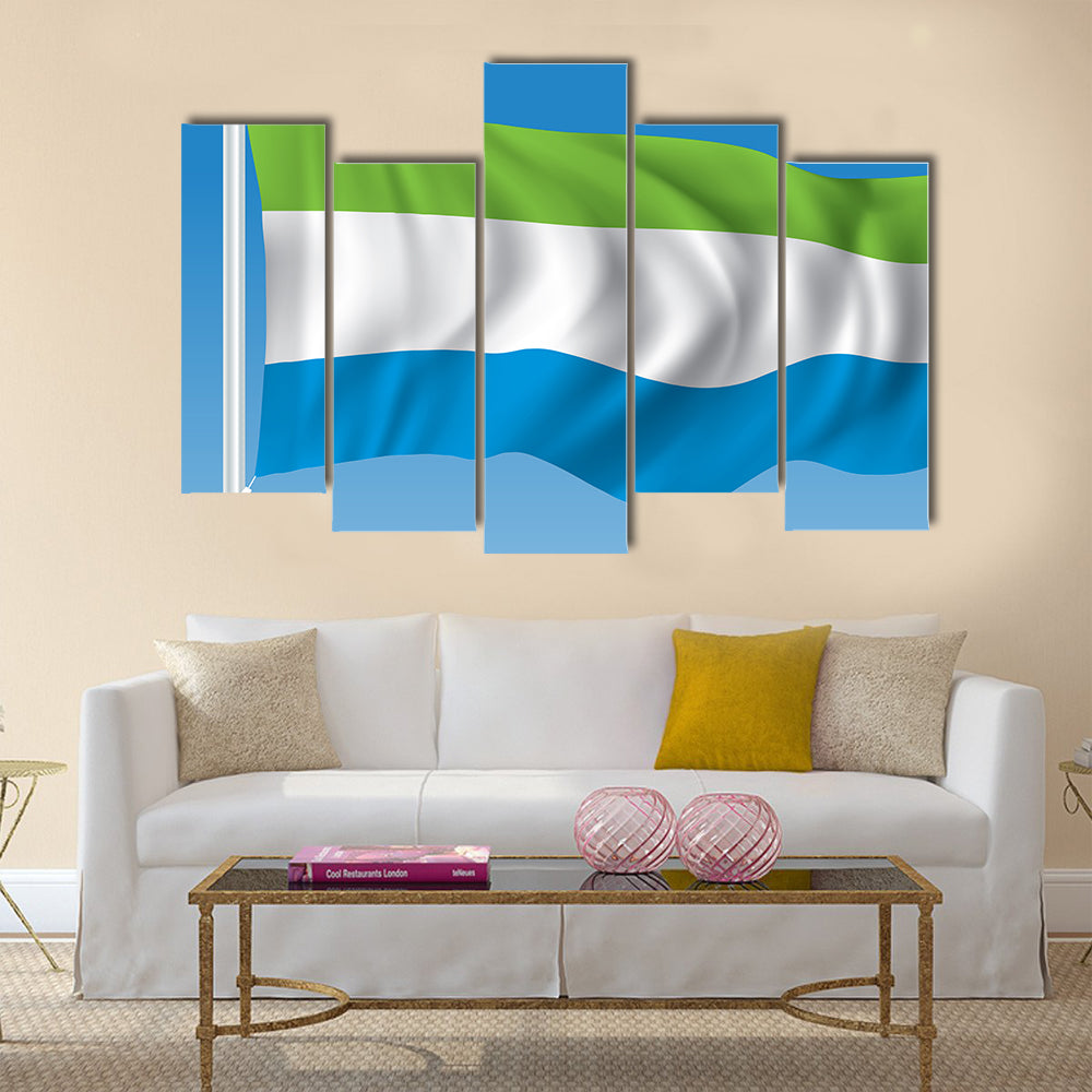 Flag of Sierra Leone - vector illustration Multi panel canvas wall art
