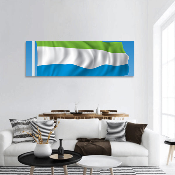 Flag of Sierra Leone panoramic canvas wall art