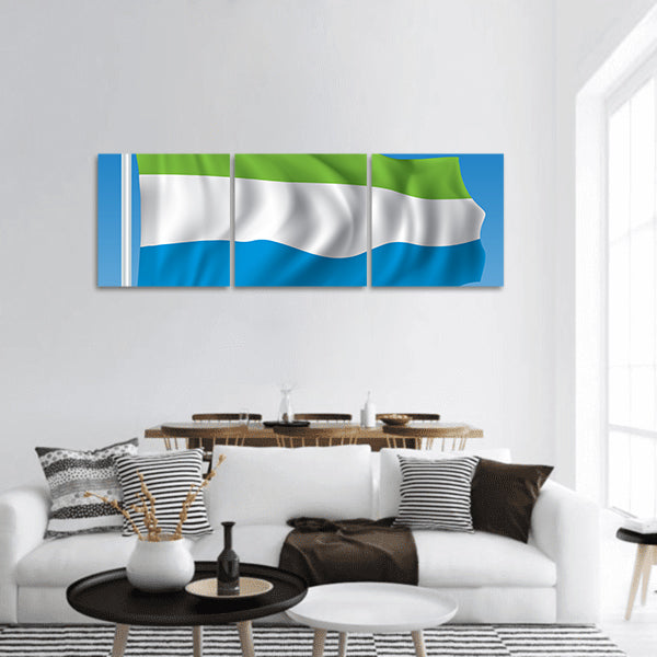 Flag of Sierra Leone panoramic canvas wall art