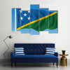 Flag of Solomon Islands - vector illustration Multi panel canvas wall art