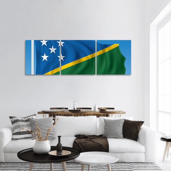 Flag of Solomon Islands panoramic canvas wall art