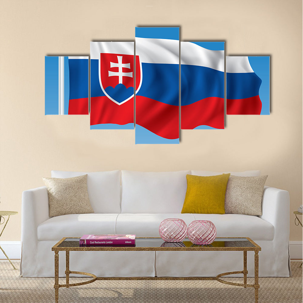 Flag of Slovakia - vector illustration Multi panel canvas wall art
