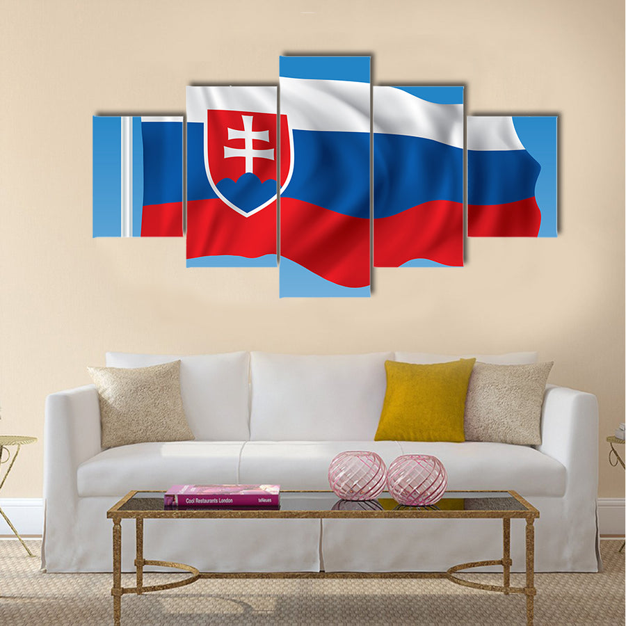 Flag of Slovakia - vector illustration Multi panel canvas wall art